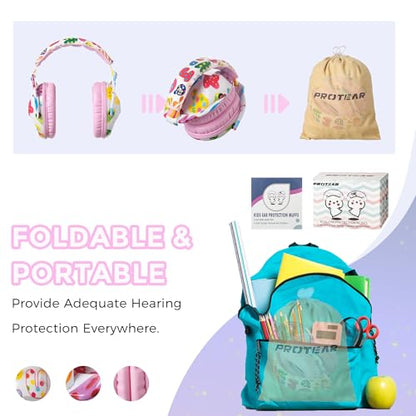 Kids Ear Protection Safety Ear Muffs, NRR 25dB Noise Reduction Children Earmuffs, Hearing Protectors for Sleeping, Studying, Airplane, Concerts, Fireworks-Letter with Pink Band - color: Pink Band New Letter