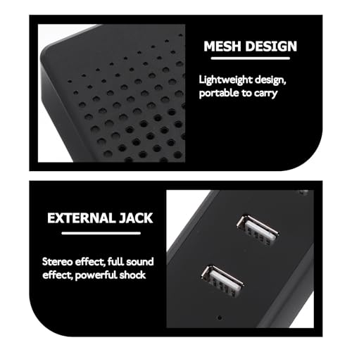 Portable USB Conference Microphone and Desktop Speaker with Stereo Effect, Black Abs Material Mini Laptop Speaker for Office and School Use, Compact Design with Enhanced Sound