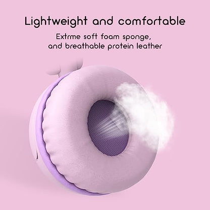 IMYB Kids Headphones, V1 Wired Stereo Foldable Tangle-Free 3.5mm Adjustable On-Ear Headphones for Kids for School/Toddlers/Childrens/Teens/Boys/Girls/Ipad/Tablet/Kindle/Phones/Travel/Plane (Pink) - color: Pink