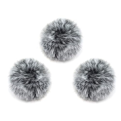 LEFXMOPHY Grey Windscreen Replacement for BOYA Mini Wireless Lavalier Microphone Pop Filter, Furry Wind Muff Deadcat Cover 3-pack