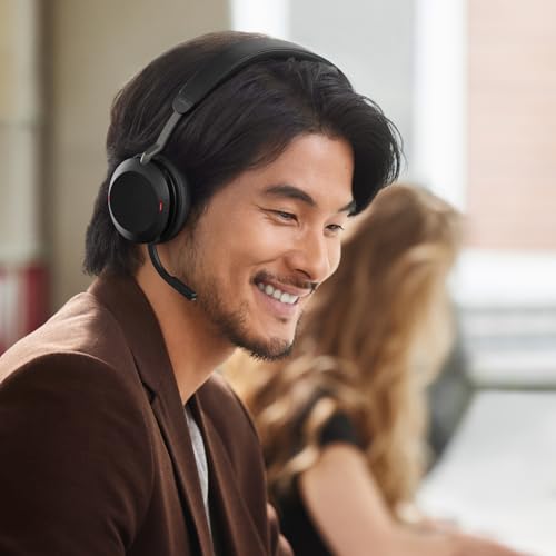 Jabra Evolve2 75 PC Wireless Headset with Charging Stand and 8-Mic Technology - Dual Foam Stereo Headphones with Advanced Active Noise Cancelling, USB-C Bluetooth Adapter and UC Compatibility - Black - size: USB-C Dongle, style: All Platforms