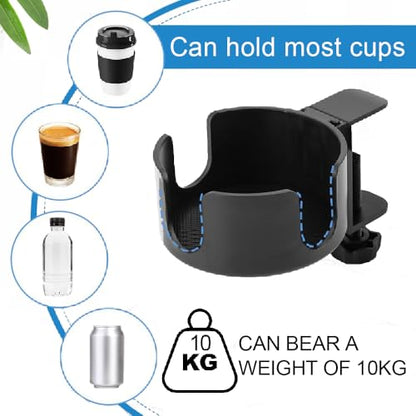 Under Desk Controller Holder Clamp Headphone Cup Organizer | under desk clamp-on controller holder, headphone hanger, desk cup holder, no-drill install, gaming desk organizer