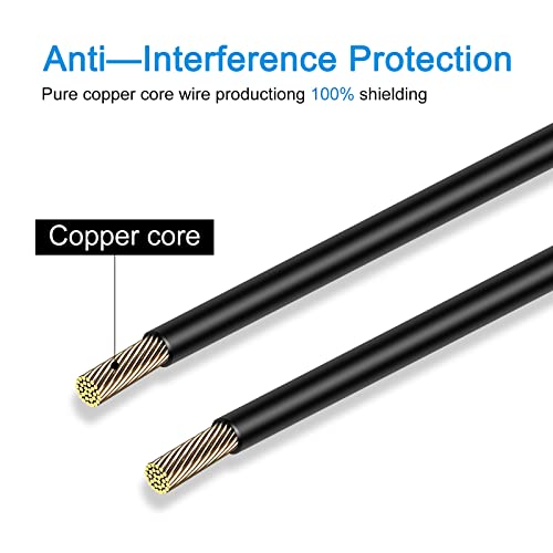Upgraded Double Shielded RCA Backup Cam Extension Cable(20FT/6M). - size: 20 ft
