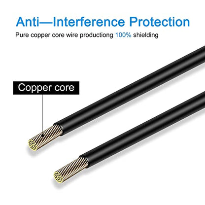 Upgraded Double Shielded RCA Backup Cam Extension Cable(20FT/6M). - size: 20 ft