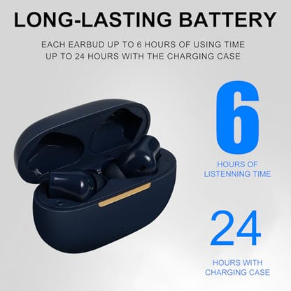 TINGER in-Ear ANC Wireless Earbuds, 35dB Active Noise Canceling Bluetooth Headphones, 24H Playtime Hi-Fi Bass Earphones with IPX4 Waterproof, Built-in Mic for Travel Workout (Blue) - color: Blue