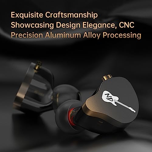 CCA ND DD3 4 Tone Adjustable in Ear Monitor Headphones, Dual Cavity Dual Magnetic Dynamic IEM Earphones, Clear Sound & Deep Bass Earphones Wired, Gaming Earbuds with 2pin Detachable Cable - color: Black, style: Without Mic