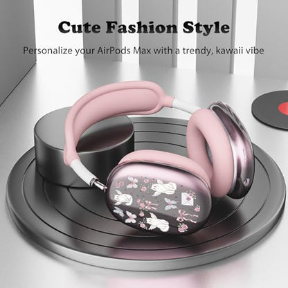 for AirPods Max Headphones Kawaii Cat Ear Covers for AirPods Max 2 - color: Kitten Butterfly B/Pink