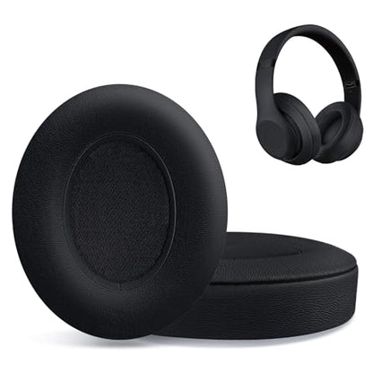 Replacement Ear Pads for Beats Studio 2 & Studio 3 Wired & Wireless Headphones, Ear Cushions, Headset Earpads, Ear Cups Cover with Soft Protein Leather-Black - color: Black