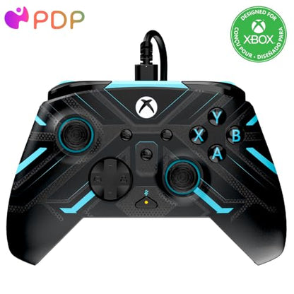 PDP Rematch Glow Enhanced Wired Controller for Xbox Series X|S & Xbox One - color: Titan Steel, style: Controller