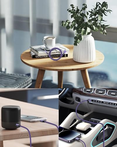 2Pack iPhone AUX Cord for iPhone 14 Pro Max/Plus, 13/12/11/XR/X/8/7, [Apple MFi Certified] Lightning to 1/8 Inch Audio Cable,3.3ft, Headphone Jack Adapter Male Aux Stereo Audio Cable for Lightening - style: Purple*2 Aux Cord