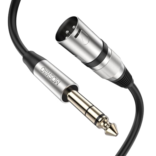 MOSWAG XLR Male to 1/4, 3 Pin Balanced XLR Male to TRS Microphone Cable Noise-Cancelling Mic Speaker Cable for Power Amplifier, Audio Sound Consoles, Mixing Console, Camera 3M/10FT - size: 10FT/3M
