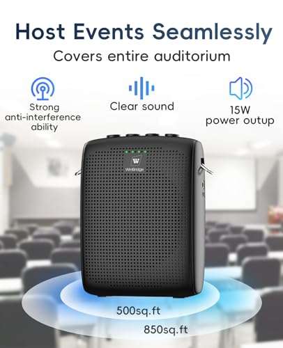 Mini Personal Wireless Voice Amplifier with 2 Bluetooth Microphones | Portable Microphone and Speaker,15W Rechargeable Pa Speaker System for Teachers, Coaches & Public Speaking