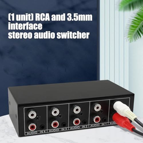 Channel Audiophiles Selectors Metal Frame Construction Lossless Sound RCAs 3.5mm Inputs Accessory Stereo Audiophiles Switcher Selectors - color: 4 channels