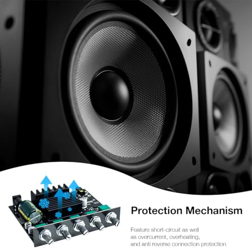 ZK-MT21 2.1 Channel Bluetooth Audio Power Amplifier Board 50W×2+100W with Treble and Bass Control for DIY Bluetooth Speaker Home Theater - style: ZK-MT21