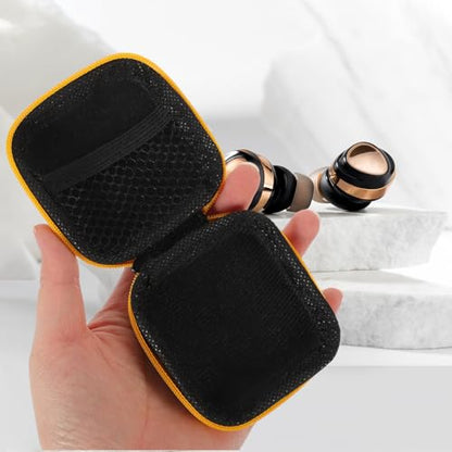Alipis Portable Eva Earbuds Carrying Case and Electronics Organizer for Travel, Yellow Cord and Charger Storage Pouch with Zipper Closure