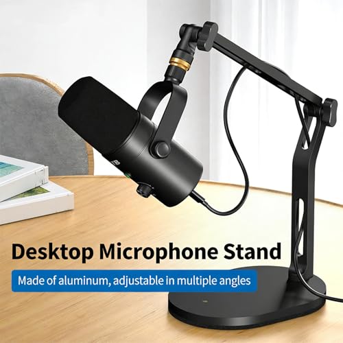 Flexible Boom Arm Stand for 5 / 8inch and 3 / 8inch Adapters Featuring Aluminum Construction and Cable Management Holder Auditory Microphone Stand