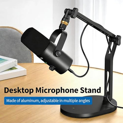 Flexible Boom Arm Stand for 5 / 8inch and 3 / 8inch Adapters Featuring Aluminum Construction and Cable Management Holder Auditory Microphone Stand