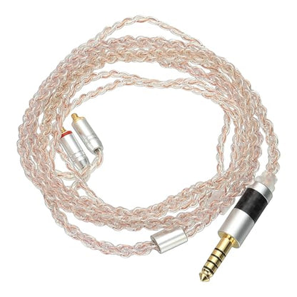 PATIKIL IEM Earphone Cable 1.2M Long 28AWG Silver-Plated Pink (4.4mm MMCX) - color: Light Pink, size: 4.4mm
