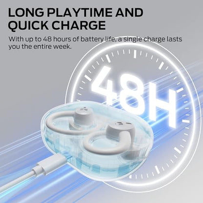 Monster N-Lite 216 Wireless Earbuds, Bluetooth 6.0 Headphones Noise Cancelling, Comfort Fit Ear Buds, Deep Bass Over Ear Buds 48H Playtime IPX6 Waterproof Earphones for Running/Workout/Gym
