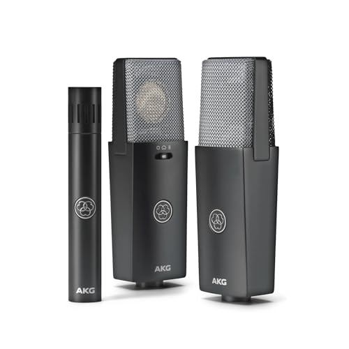 AKG Professional C114 Large Diaphragm Multi-Pattern Condenser Microphone–XLR Studio Mic for Podcasting, Streaming, Broadcasting & Music Recording, Cardioid/Omni/Figure-8, Low Noise, Sustainable Design - style: C114