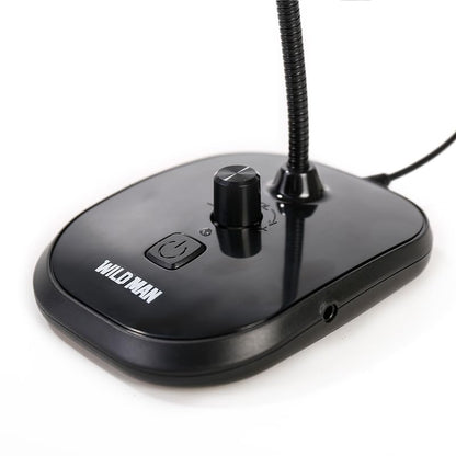 WILD MAN USB Computer Microphone, Plug &Play Desktop Condenser PC Laptop Mic,Mute Button with LED Indicator, Compatible with Windows/Mac, Ideal for YouTube,Zoom,Recording,Twitch Games