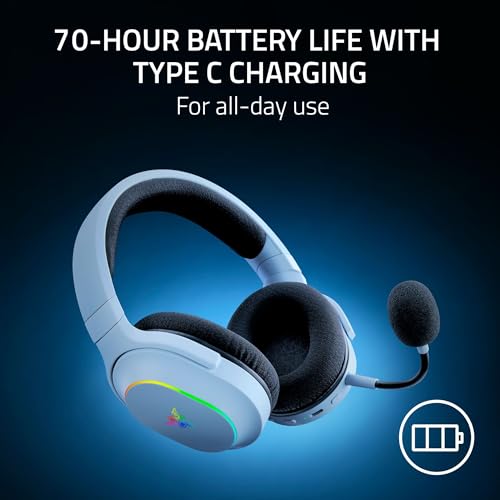 Razer Barracuda X Chroma Wireless Gaming Headset, 2.4GHz & Bluetooth, White | Lightweight, Chroma RGB, 40mm Drivers, Cardioid Mic, 70 Hr Battery, for PC, Mac, PS5, Switch 2, Smartphone - color: White