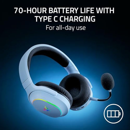 Razer Barracuda X Chroma Wireless Gaming Headset, 2.4GHz & Bluetooth, White | Lightweight, Chroma RGB, 40mm Drivers, Cardioid Mic, 70 Hr Battery, for PC, Mac, PS5, Switch 2, Smartphone - color: White