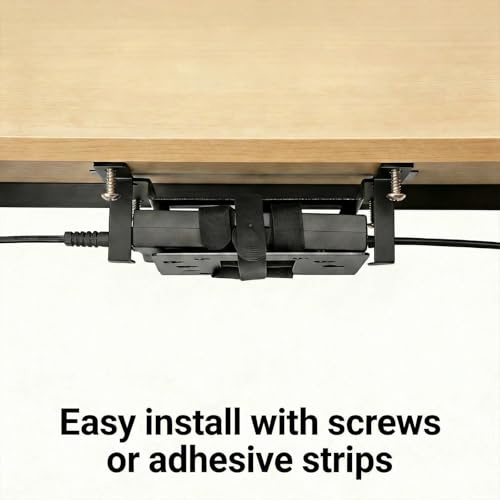 Metal Desk Mount Compatible with Laptop Power Adapter