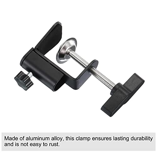 PATIKIL 0.49" Hole Dia. Desk Clamp, 2 Pcs Universal C-Clamp Base with Adjustable Screw for Microphone Mic Arm Table Lamp Mount Holder, Black - color: Black