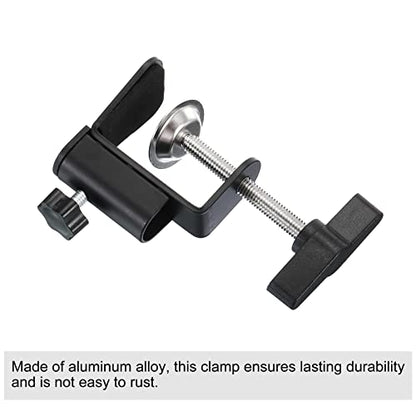 PATIKIL 0.49" Hole Dia. Desk Clamp, 2 Pcs Universal C-Clamp Base with Adjustable Screw for Microphone Mic Arm Table Lamp Mount Holder, Black - color: Black