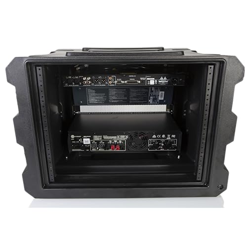 Gator Cases Pro Series 19" Depth 8U Rolling Rack Case with Recessed Wheels, Black - size: 8U Rack Space, style: Rolling Rack - 19" Deep