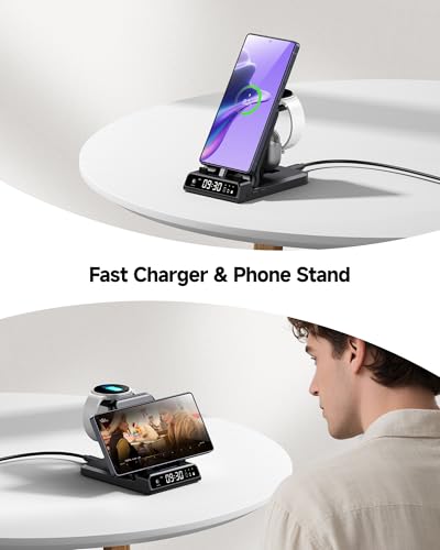 25W USB C Fast 3-in-1 Foldable Charging Dock for Samsung Phone Watch & Buds | 25W Fast Charging, for Galaxy S26/S25/Z Flip 8/Fold 8/A57/A36, for Galaxy Watch Ultra/8-5, USB C Buds, SwanScout 701S,