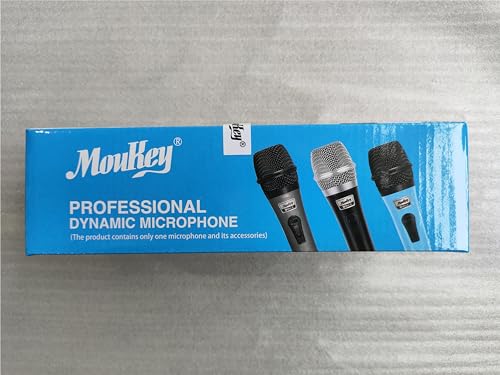Moukey Karaoke Microphone, Dynamic Microphone with 13 ft Cable, Metal Handheld Cardioid Wired Mic, XLR Microphone for Singing, Compatible w/Karaoke Machine/PA System/Amp/Mixer, Black