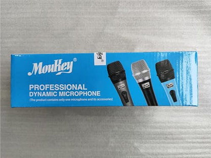 Moukey Karaoke Microphone, Dynamic Microphone with 13 ft Cable, Metal Handheld Cardioid Wired Mic, XLR Microphone for Singing, Compatible w/Karaoke Machine/PA System/Amp/Mixer, Black