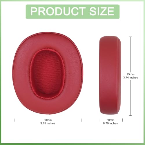 Replacement Earpads for Skullcandy Crusher EVO Headphones,Compatibel Crusher EVO Replacement Ear Pads,Upgraded Ear Covers with Soft Protein Leather,Optimized Noise Isolation Memory Foam (Red) - color: Red