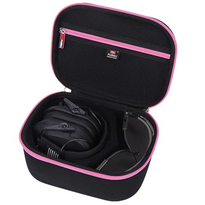FBLFOBELI Hard Case for Walker's Razor Slim/Howard Leight Shooting Ear Protection Electronic Shooting Muffs Earmuff - color: Rose Red