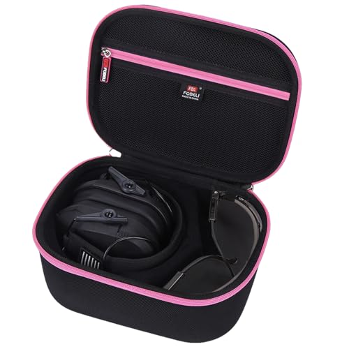 FBLFOBELI Hard Case for Walker's Razor Slim/Howard Leight Shooting Ear Protection Electronic Shooting Muffs Earmuff - color: Rose Red