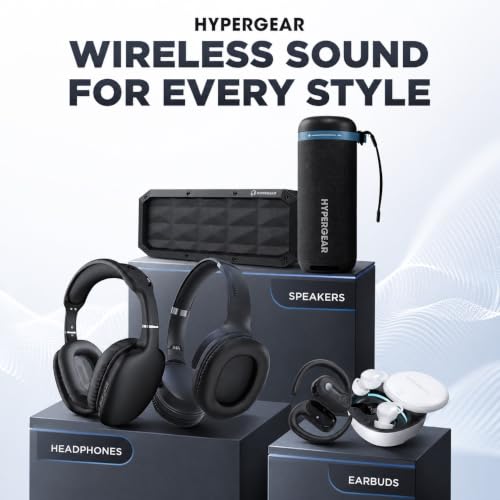 HyperGear Over-Ear Headphones - Wireless Bluetooth Headphones with Noise Isolation, Built-in Mic, Soft Memory Foam Cups for All-Day Comfort, Black - color: Black
