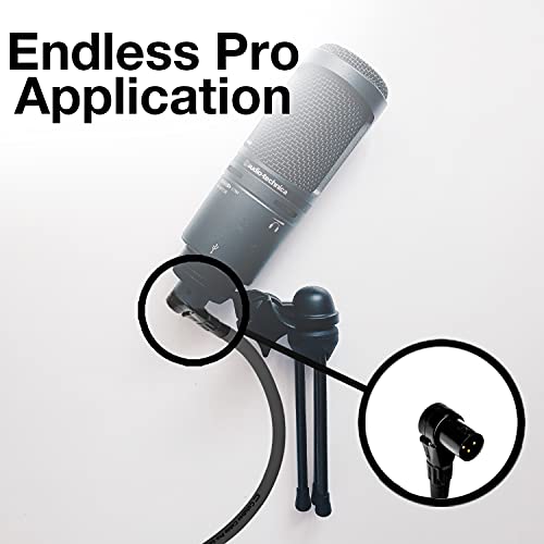 Right Angle 3-Pin XLR Male to 3.5 TRS Male - 5 Feet - Black - Pro 3-Pin Microphone Connector for Powered Speakers, Audio Interface or Mixer for Live Performance & Recording