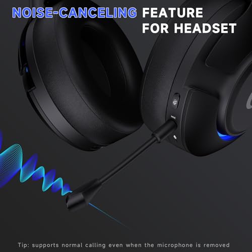 syndesmos Wireless PS5 Headset, 2.4GHz Gaming Headset for PS5, PC, Switch, Bluetooth 5.3 Headphones with Noise Canceling Mic, 7.1 Surround Sound, Low-Latency, 45H Battery, Black - color: Black
