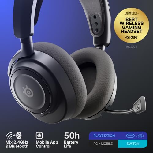SteelSeries Arctis Nova 7P Wireless Gen 2 Gaming Headset - Black - color: Black, style: PlayStation | PC