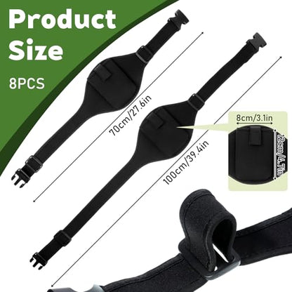 8 Pcs Mic Belt for Fitness Instructors, Black Wireless Mic Pack Belt with Anti Dropping Strap Adjustable Neoprene Belts Waistband Bag for Theater, Public Speaking, Fitness, Instructors