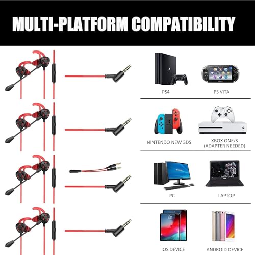 Gaming Headset with Microphone Wired Gaming Earbuds PC for One PS4 PS5 Nintendo Switch PlayStation 5 Games Mobile Phone,Detachable Earphones Noise Cancelling Gaming Headphones with Mic - style: Style-02