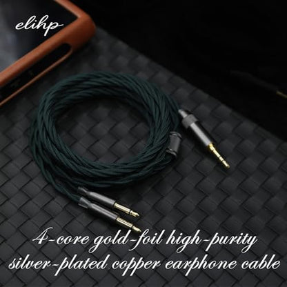 4.4mm Headphone Cable High Purity Copper Plated with Gold Foil Replacement Cable Compatible with Hifiman Sundara,Ananda,Arya,He400se,1.5m,Dual 3.5mm to 4.4mm