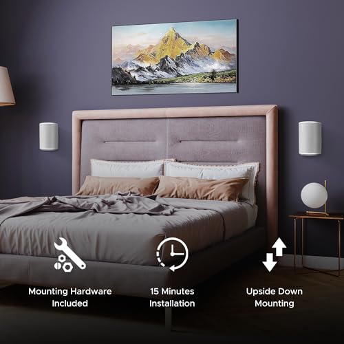 ERA 100 Wall Mount Bracket, Low Profile, White, Twin Pack (2pcs) | Compatible with Sonos ERA100 & ERA 100 SL Speaker, Complete with All Fixing Hardware, Double, Pair - color: White, size: Twin Pack