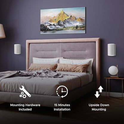 ERA 100 Wall Mount Bracket, Low Profile, White, Twin Pack (2pcs) | Compatible with Sonos ERA100 & ERA 100 SL Speaker, Complete with All Fixing Hardware, Double, Pair - color: White, size: Twin Pack