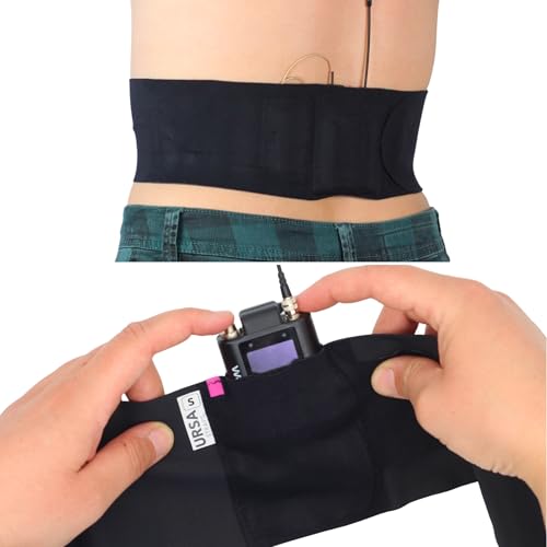 URSA Waist Strap - Ultra Slim, Breathable & Stretchy Microphone Transmitter Straps. Compatible with Most Transmitter/Receivers (Black, Small Waist - Small Pouch) | Ultra Slim, Breathable & Stretchy Microphone Transmitter Straps, Compatible with Most Trans