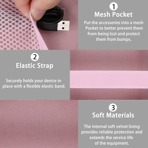 for Bose New SoundLink Micro 2nd Gen Speaker Protective Case, Petal Pink | EVA Hard Shell, Soft Velvet Lining, Durable Wrist Strap, Portable Travel Bag with Carabiner, Mesh Accessory Pocket - color: Petal Pink Case