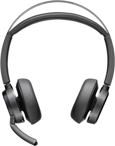 Poly - Voyager Focus 2 UC USB-A Headset (Plantronics) - Bluetooth Dual-Ear (Stereo) Headset with Boom Mic - USB-A PC/Mac Compatible - Active Noise Canceling - Works with Teams, Zoom (Certified) & More - style: Headset