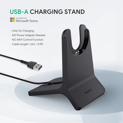 Yealink BH70 Mono UC Compatible with Charging Stand, Wireless Bluetooth Headset with Microphone for Work, up to 35h Talking Battery Life, 3-Mic Noise Cancellation Headsets for Computer